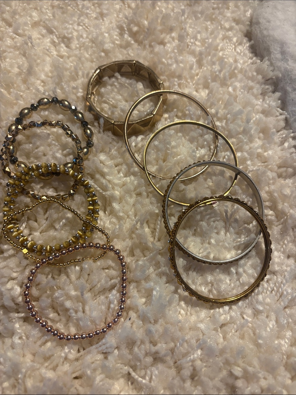 Gold Tone Women's Bangle Bracelet Set 10